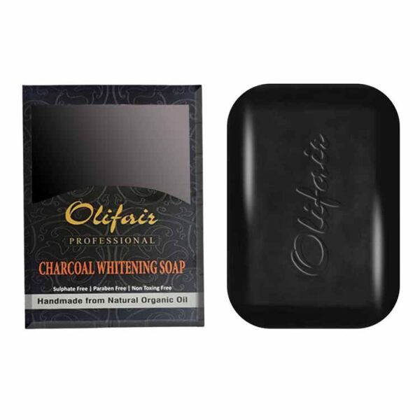 Olifair Soap Combo (Charcoal Soap + gold Whitening Soap) - Image 2