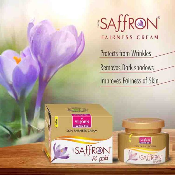 VI- JOHN Women Saffron Fairness Cream- Gold  50g - Image 2