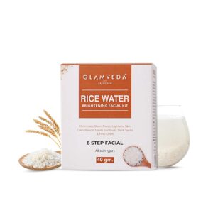 Glamveda Rice Water Brightening Facial Kit | 6 Steps Facial Kit 40gm