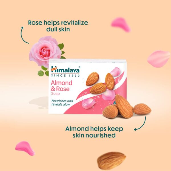 Himalaya Moisturizing Almond and Rose Soap 125g - Image 3