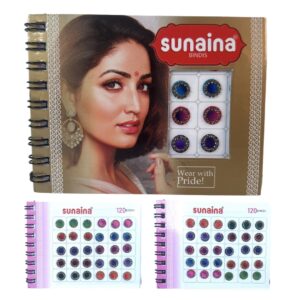 Sunaina Mini Spiral Multicolor Double Shade Stone Border 120 Bindi Book (7 MM)