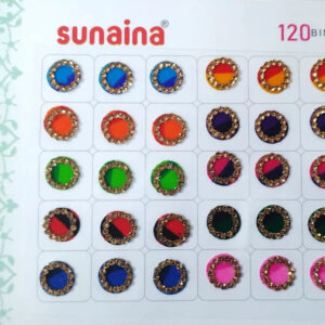 Sunaina Mini Spiral Multicolor Double Shade Stone Border 120 Bindi Book (7 MM)