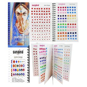 Sunaina (Original) Spiral Multicolor Mix Size Silver Glitter Outline Sketch Tikka Forhead Bindis Book