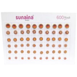 Sunaina Spiral Mix Design doubleshade stone border kundan golden ball border bindi book  (Pack of 600 bindi)