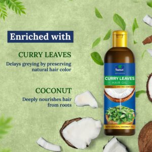 Parachute Advansed Curry Leaves Hair Oil for Hair Fall and Greying Control – With Natural Coconut Oil & Vitamin E – 200ml