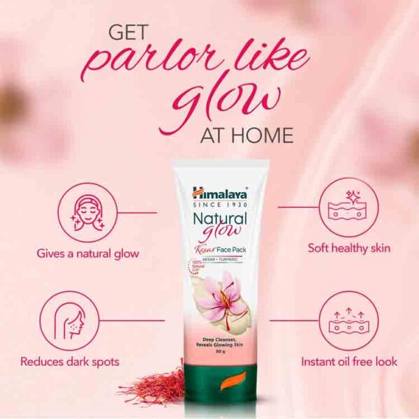 Himalaya Natural Glow Kesar Face Pack 100g - Image 2