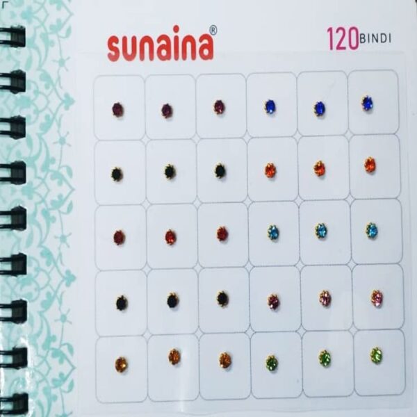 SUNAINA  New Mini Spiral Multicolor Kundan Stone Multicolor 120 Bindi Book (Size-103) - Image 2