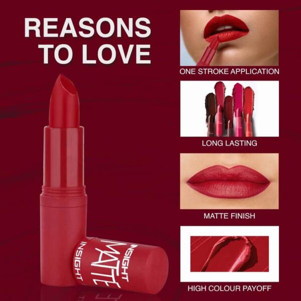 Insight Cosmetics Matte Lipstick- PINK ME RED - Image 3