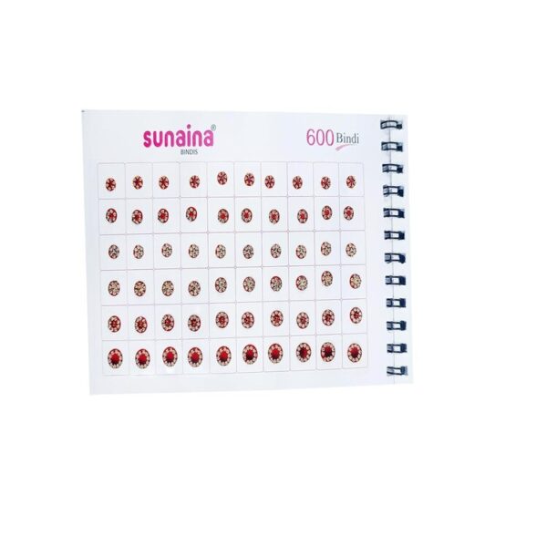 SUNAINA Spiral Mix Design Doubleshade Self-Adhesive Stone Border Kundan Golden Ball Border Mix Size Elegant Bindi Book For Women (Pack Of 600 Bindi) - Image 3